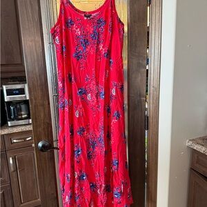 Torrid Red and Blue Floral Maxi Dress